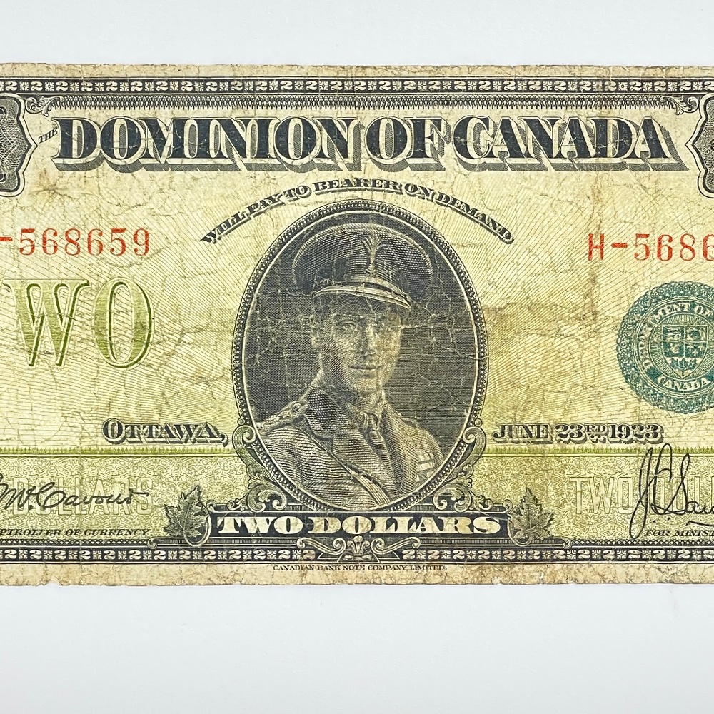 1923 Dominion of Canada Two Dollar Bill Collectible - Picture 3 of 8
